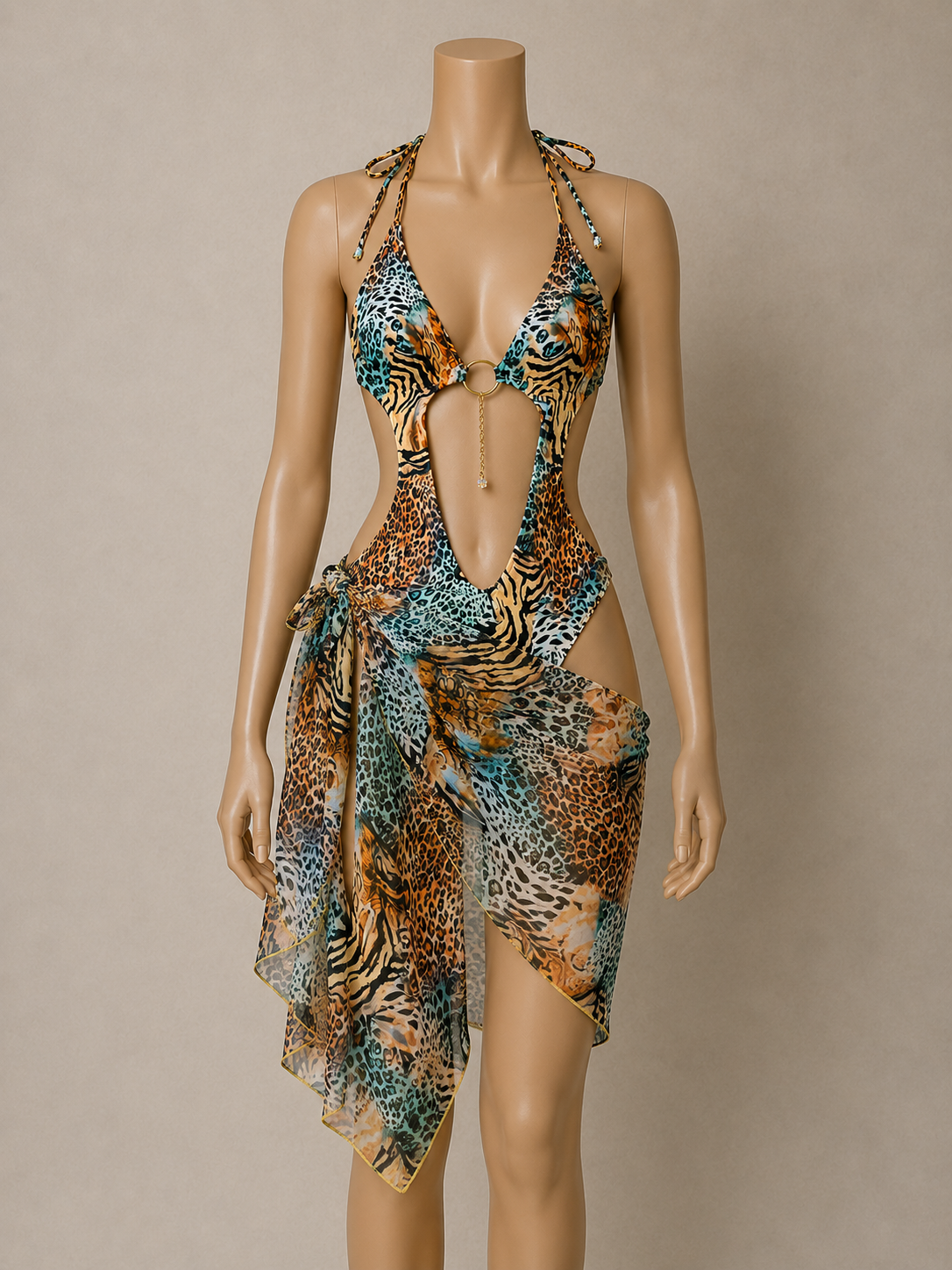 3 piece Wild Treazure Monokini